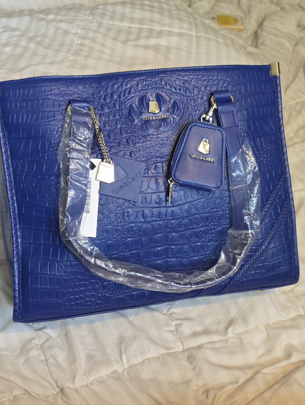 Tote&Carry Blue Crocodile Tote